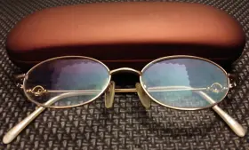 Sh-1015 Shiseido White And Gold Eyeglasses Frames