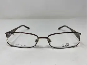 53-17-135 Sigrid Olsen So130 Caf Brown Metal Full Rim Eyeglasses Frame &h41 53-17-135 Sigrid Olsen So130 Caf Brown Metal Full Rim Eyeglasses Frame &h41