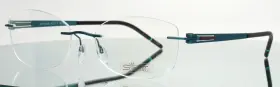54-17-140 Silhouette 4418 40 6065 5369 Teal Black Womens Rimless Eyeglasses