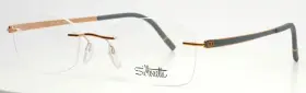 52-19-140 Silhouette 5529 70 6520 Gold Grey Womens Rectangle Rimless Eyeglasses
