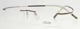 50-21-150 Silhouette 7578 40 6051 7581 Vanilla Brown Unisex Rimless Eyeglasses