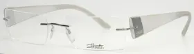 56-19-145 Silhouette 7597 10 6050 Silver Womens Rectangle Rimless Eyeglasses