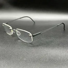 7677-092124-48.95 Silhouette 7661 6060 Rimless Eyeglasses Frame Black Titanium 19-140 Used