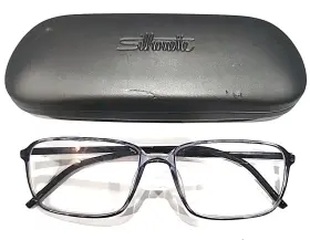 Spx2887 Silhouette Illusion Gray Rectangle Eyeglasses 55-15 145 Austria Case