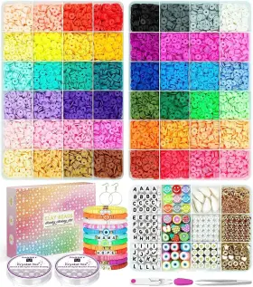 Pd-claybeads-12000 Sistenia Bracelet Making Kit - 12000 Pcs Clay Beads 48 Colors In 3 Small