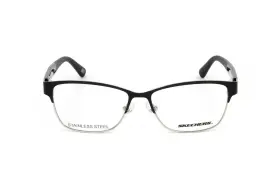 52-14-140 Skechers Se2171 002 Black Silver Square Optical Eyeglasses Frame