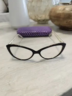 Cari-54 Sofia Vergara Cari 54 Eyeglasses Frames Womens Cat Eye Black Cream With Case