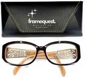 107p Sol 183 Womens Brown Pink Classic Rectangle Full Rim Eyeglasses Frames Only