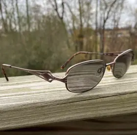 M247 Sophia Loren Glasses Frames Dark Bronze With Red Accent Metal Full Rim