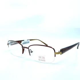 Sh3002 South Hampton Sh 3002 Brown Rectangular Half Rim Eyeglasses Frames 51 17 135 Mm