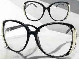 89018 Spexx Eyewear Oversized Exaggerated Vintage Retro Clear Lens Eye Glasses Huge Xl Black Frame