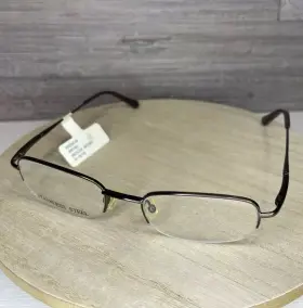 51-19-140 Stainless Steel 4981663 Antique Brown Eyeglass Frames Half Rim Glasses Demo