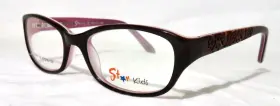 47-16-125 Star Kids Eyewear S-3005 New Brown Eyeglass Frame With Pink Floral Sides