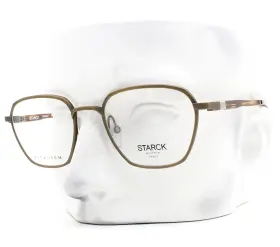 2063t Starck Eyeglasses Sh 0004 Glasses Matte Antique Gold Titanium 50mm No Case