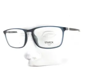 3073y Starck Eyeglasses Sh 0009 Glasses Matte Transparent Blue Avio 55mm No Case