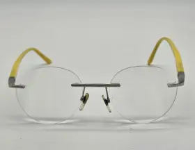 Sh2021 Starck Eyeglasses Frames 0007 48-20 145 Unisex Yellow Handmade In Italy