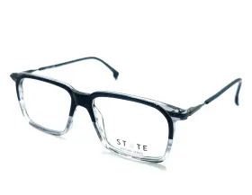 State Optical Co 738921573715 New Kenwood Black Ash Graphite Men Eyeglasses 55mm 16 145