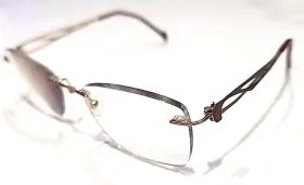 Si95219 Stepper Eyewear F023 No Nose Pad Pink Red Rimless Rectangle Eyeglasses 53-16 135