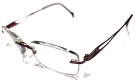 Si96523 Stepper Eyewear F033 Red Rimless Rectangle Eyeglasses Frame 53-16 135