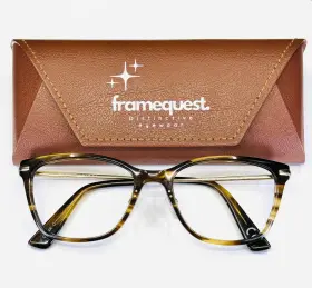 Sml-03 Style Mark Brn Womens Brown Gold Semi Cat Eye Eyeglasses Frames Only