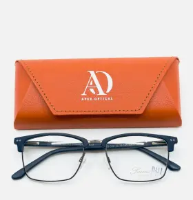 53-18-145 Success Ss-502 Matt Blue Bronze Unisex Square Full Rim Eyeglasses B 38