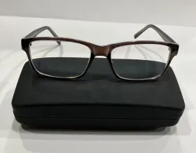 54-17-140 Success Ss-73 Grey Brown Unisex Rectangle Full Rim Eyeglasses B 38