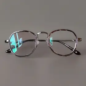 49c23 Suofeia Eyeglasses Frame Tr 90 8725 144 C Tortise Silver Round