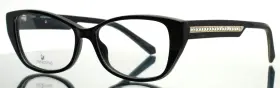 53-15-140 Swarovski Sk5391 001 Black Womens Semi Cat Eye Eyeglasses B 37