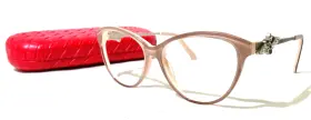 54-14-140 Swarovski Sw5119 Eartha Sw 5119 Eyeglass Frame Pink And Silver Eyewear Crystals