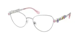 Swglsk1024-silverclear Swarovski Sk1024 401m Polished Silver Demo Lens 51mm Womens Eyeglasses