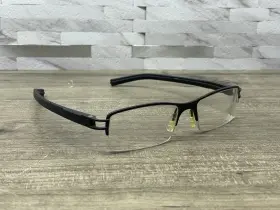 7621 Tag Heuer Th 001 Satin Black Half Rim Eyeglasses Avant Garde Frames Only