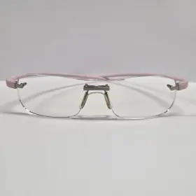 Th3500 Tag Heuer Eyeglass Frame 59 Rimless Pink Rubberised Hingless Temple