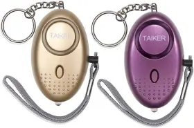 Taiker 608651629856 Personal Alarm For Women 140db Emergency Self-defense Security Gold/purple