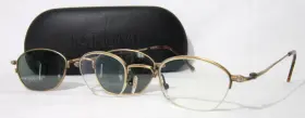 9714 Takumi Japan T-ti-p Eyeglass Frame 42-22 Gold Metal Half Rim Eyewear