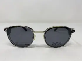 48-20-140 Takumi Tk1032 90 Shiny Silver/black Eyeglasses Frame With Clip-on Yo09