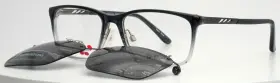 53-16-140 Takumi Tk1056 Clip 020 Black Grey Fade Mens Rectangle Eyeglasses B 37