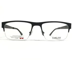 57-19-145 Takumi Tk1102 Eyeglasses Frames 90 Black Square Half Rim