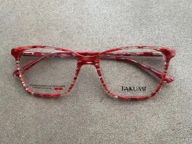 Tk1276 Takumi Aspex Red/pink Eyeglasses Frame And Polarized Sunglasses Clip
