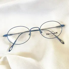 49-20-140 Technoflex Flex-802 Memory Metal Lightweight Eyeglass Frames Techno Flex Blue