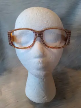309071 Ter Et Bantine Vintage Sunglass Frames Amber Brown Striped No Lens Rare 309071 Ter Et Bantine Vintage Sunglass Frames Amber Brown Striped No Lens Rare