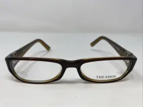 52-17-130 The Edge Te61 Eyewear Brown Plastic Full Rim Eyeglasses Frame Wi86