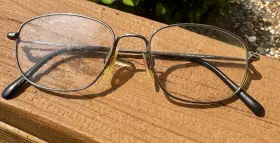 395522 Ti Flex Antique Pewter Rounded Rectangular Full Eyeglass Frames Only 52-19 145