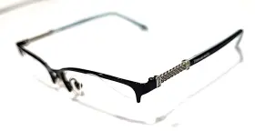 53-17-140 Tiffany & Co. 111-b And Tf 6097 Black Metal Blue Half Rim Eyeglasses Italy