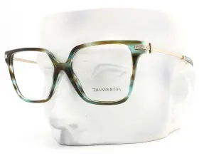 2234b Tiffany & Co. And Eyeglasses Glasses Tf Blue Brown Havana Crystals 54mm With Case