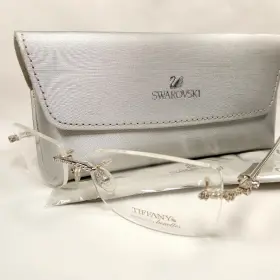 Tiffany & Co. T813 Lunettes 23k Gold-plated Crystal Rimless Eyeglasses 55-16-135 Italy