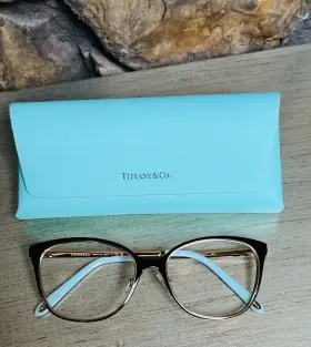 Tf1130 Tiffany & Co. And 6127 Black Gold Cat Eye Eyeglasses Frame 52-17 140 With Case