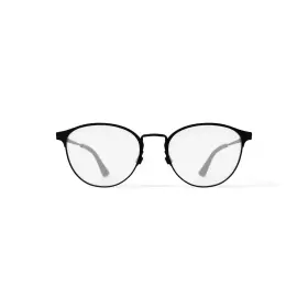 T1778 Tiflex Mens Round Prescription Eyeglasses Black Flex Titanium Frame
