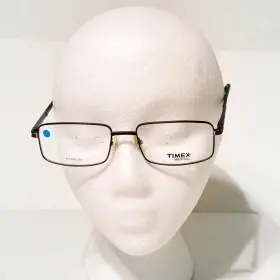 58-19-150 Timex L035-br L035 Br Titanium Eyeglasses Frame Mens Brown Rectangular New