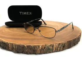 T198 Timex Eyeglasses Frames Black Marbled