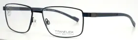 55-17-145 Titanflex 820784 70/nav Navy Mens Rectangle Full Rim Eyeglasses B 37